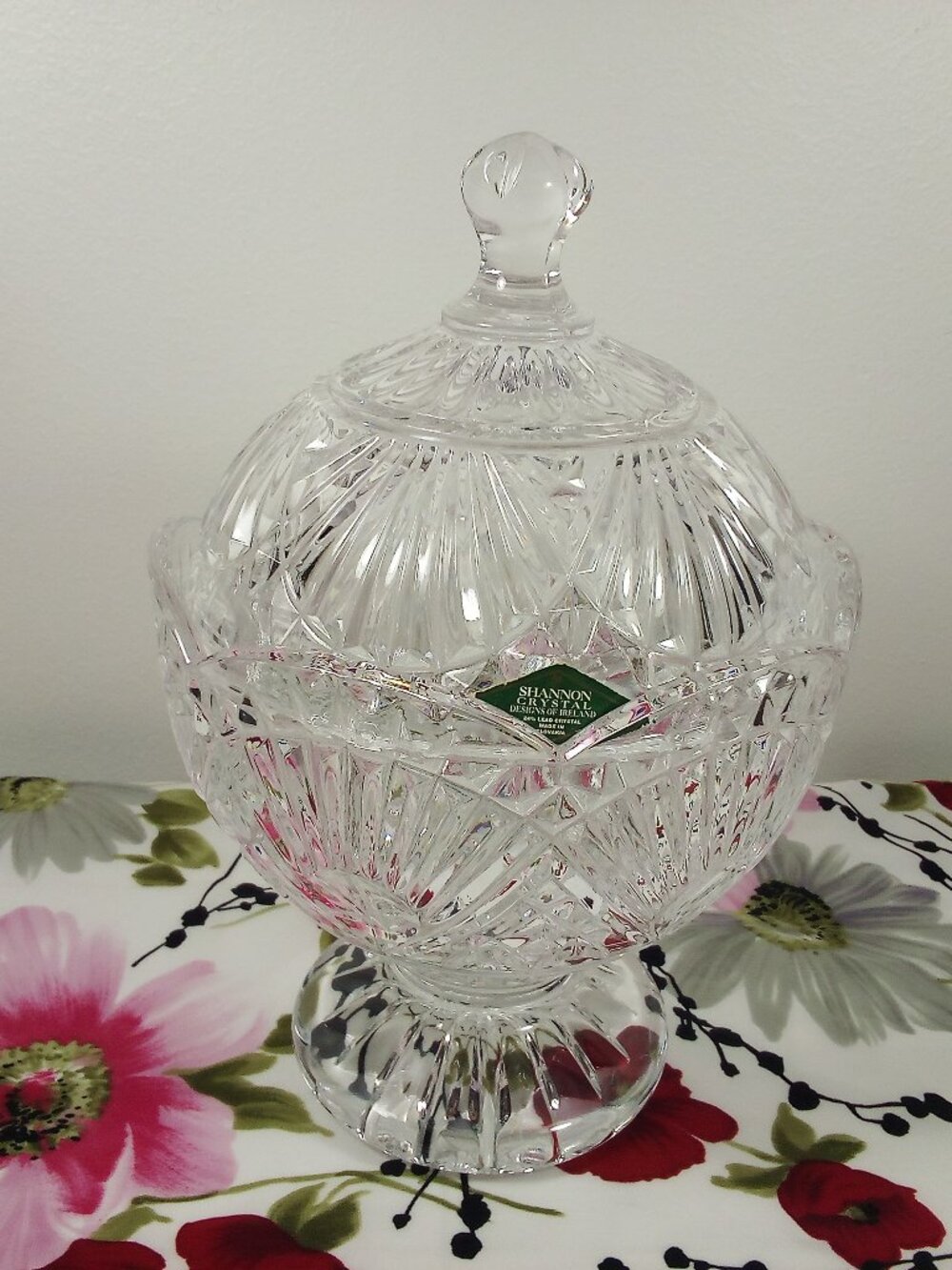 Vintage Shannon Crystal Candy Dish with Lid